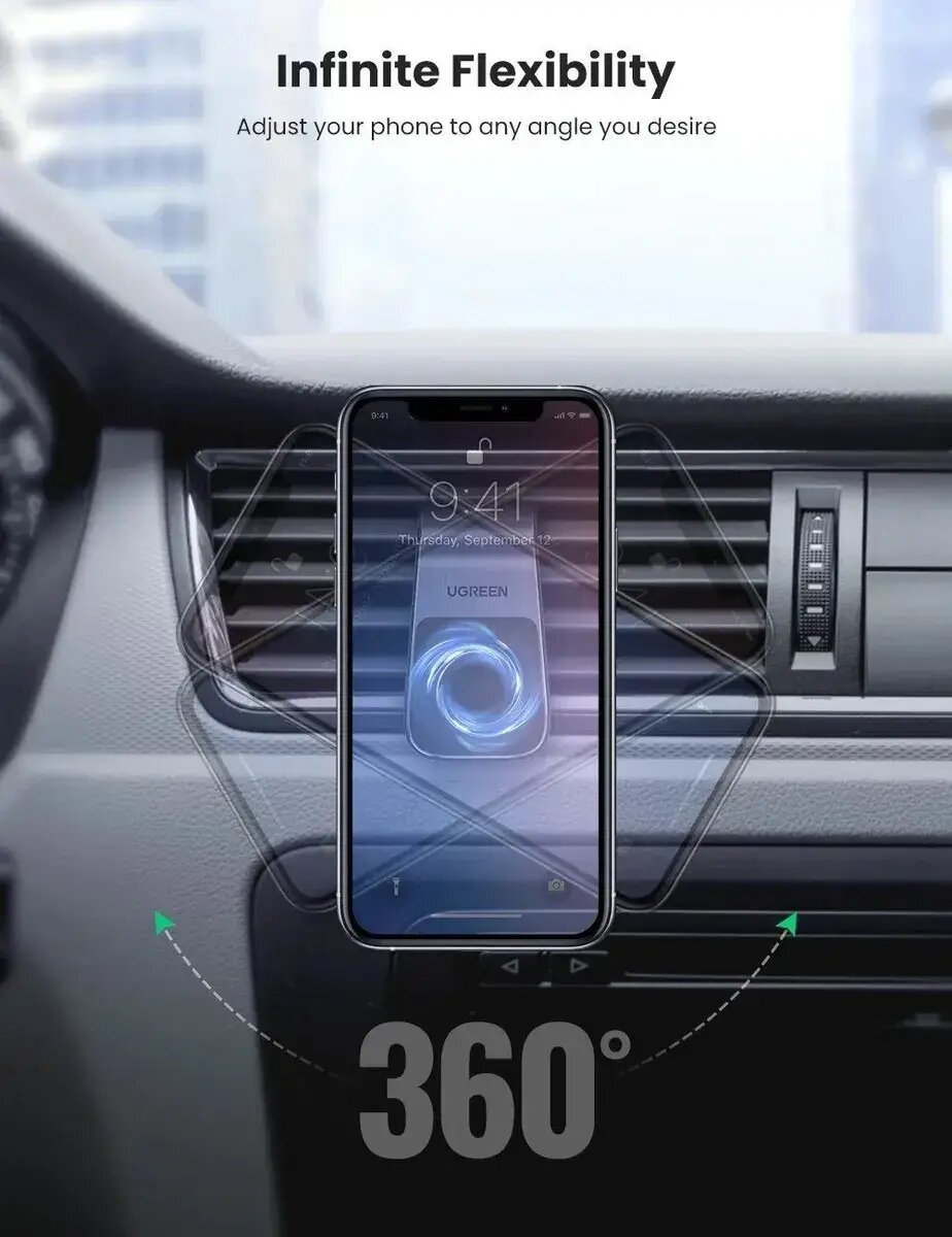 Автотримач для телефона UGREEN LP290 Waterfall Magnetic Phone Holder на малюнкі №7