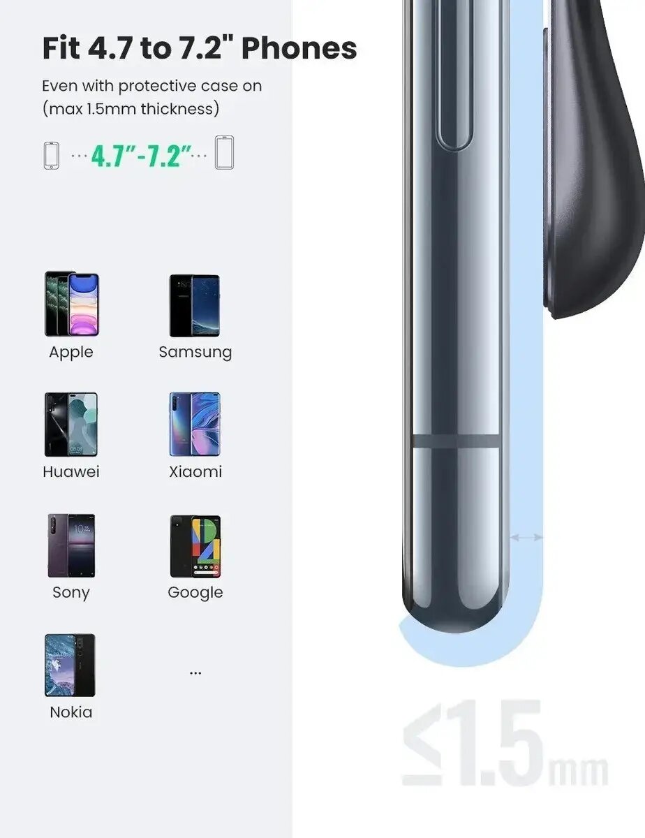 Автотримач для телефона UGREEN LP290 Waterfall Magnetic Phone Holder на малюнкі №4