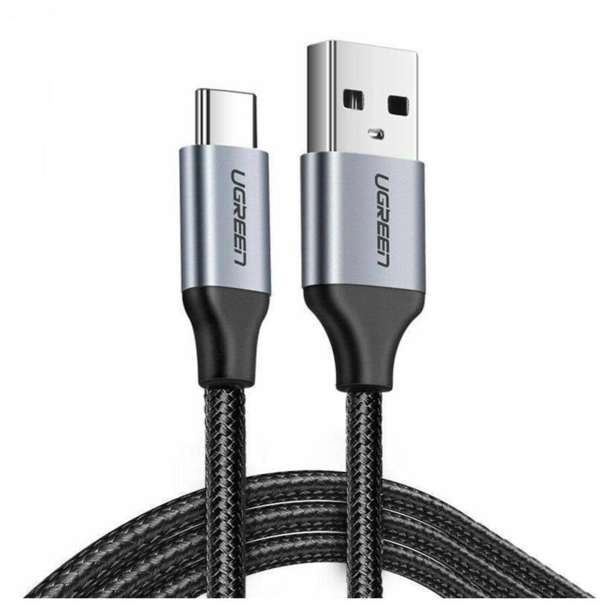 Кабель UGREEN US288 USB-A 2.0 to USB-C Cable Nickel Plating Aluminum Braid 1m (Black) (UGR-60126) на малюнкі №2