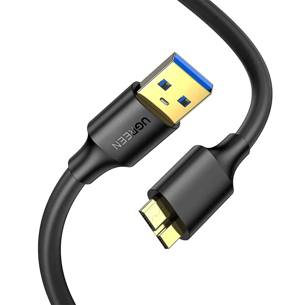 Кабель UGREEN US130 USB 3.0 A Male to Micro USB 3.0 Type B Male Cable 1m (Black) (UGR-10841) на картинке №2
