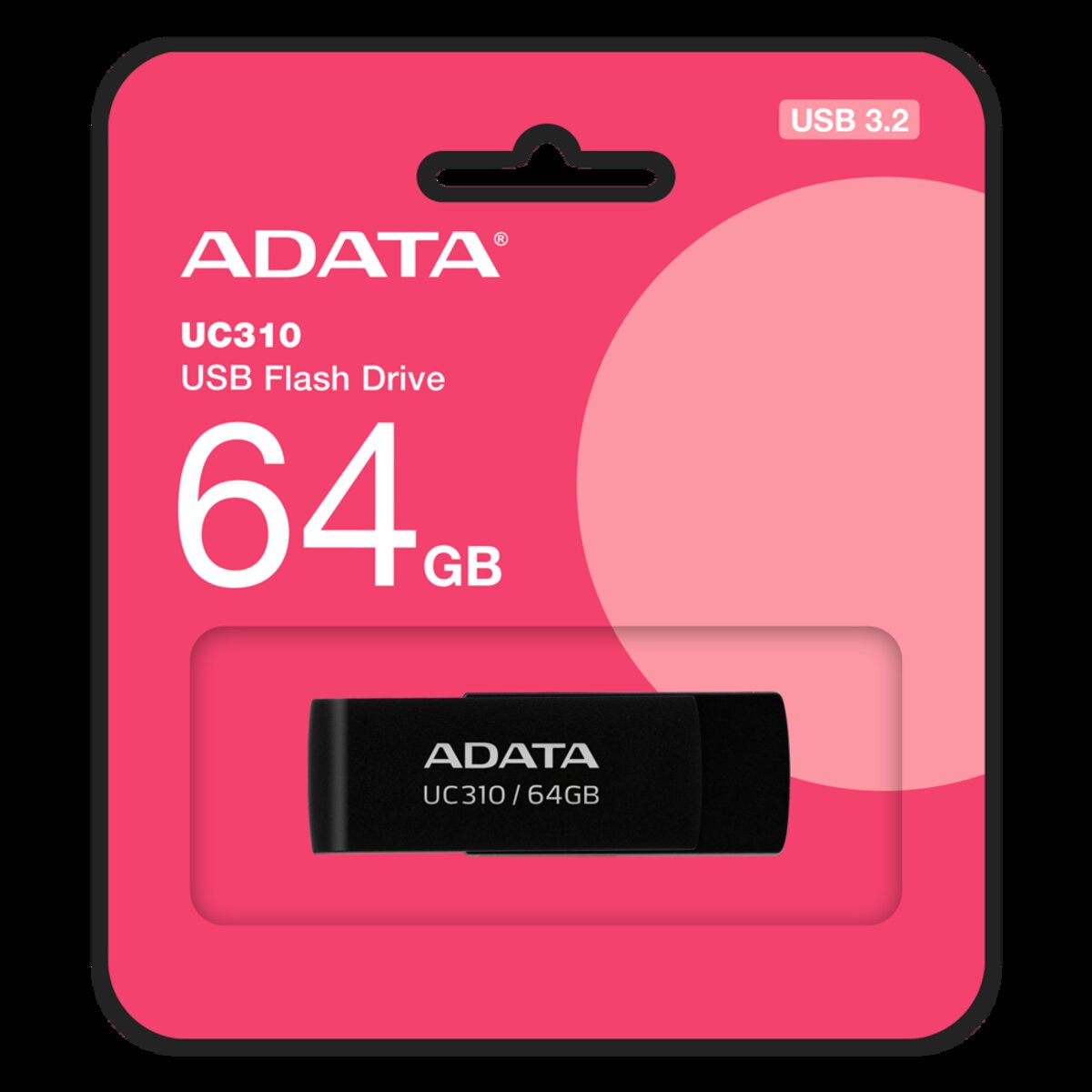 Флеш-накопичувач A-DATA USB 3.2 UC310 64Gb Black (UC310-64G-RBK) на картинке №4