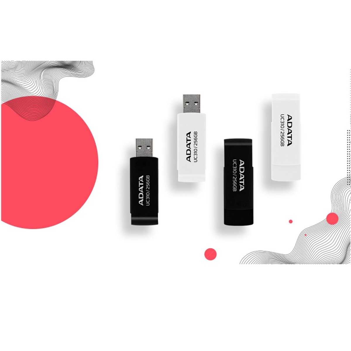 Flash A-DATA USB 3.2 UC310 128Gb Black (UC310-128G-RBK) смотреть фото №4
