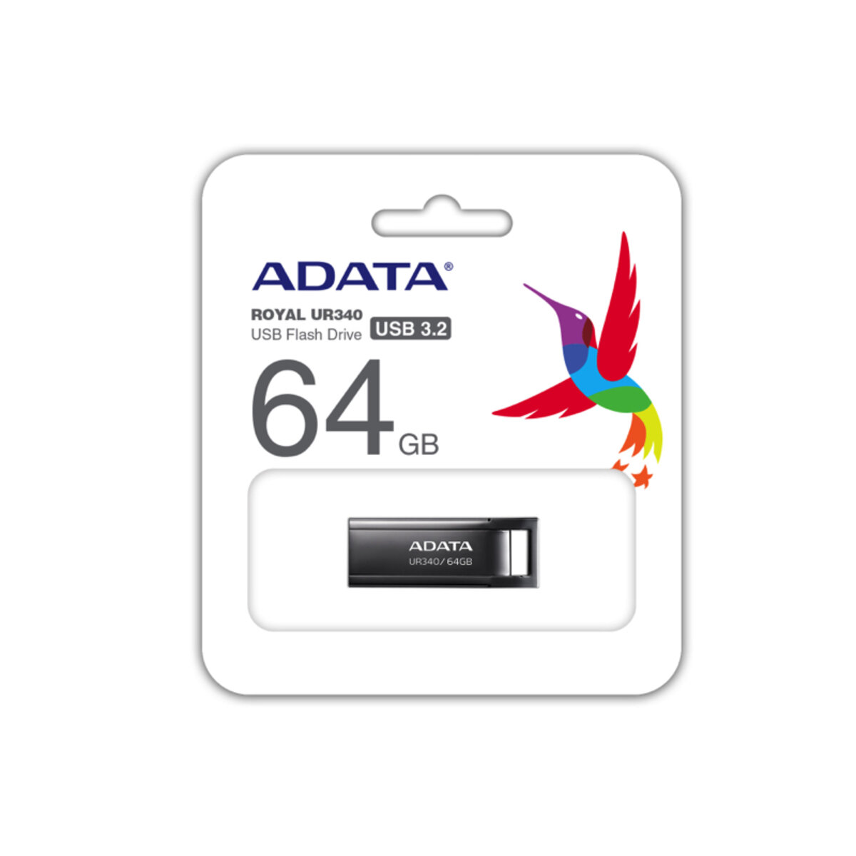 Флеш-накопичувач A-DATA USB 3.2 UR340 64Gb Black (AROY-UR340-64GBK) на картинке №5