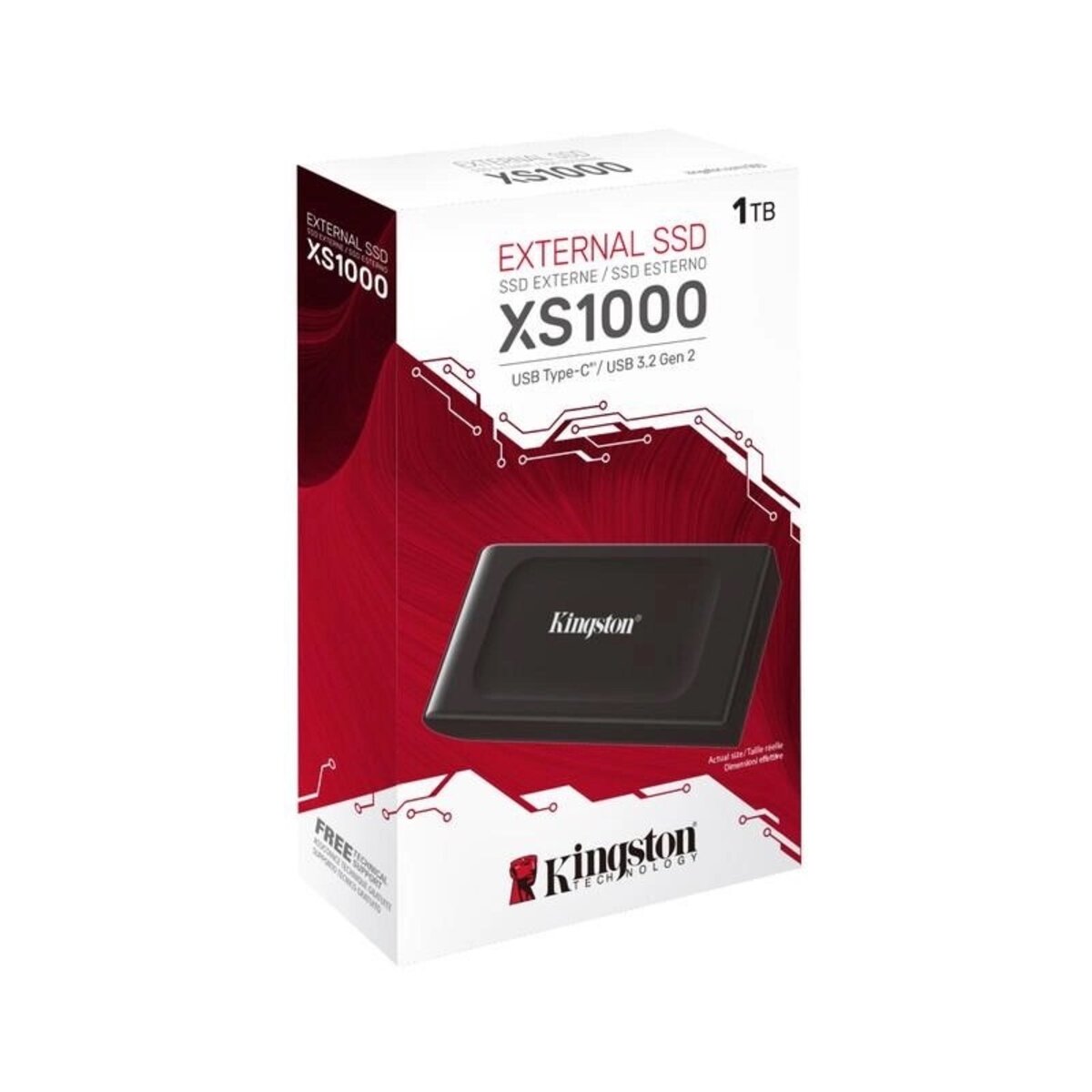 Портативний SSD Kingston XS1000 1TB USB 3.2 Gen2 Type-C IP55 3D NAND (SXS1000/1000G) на картинке №7