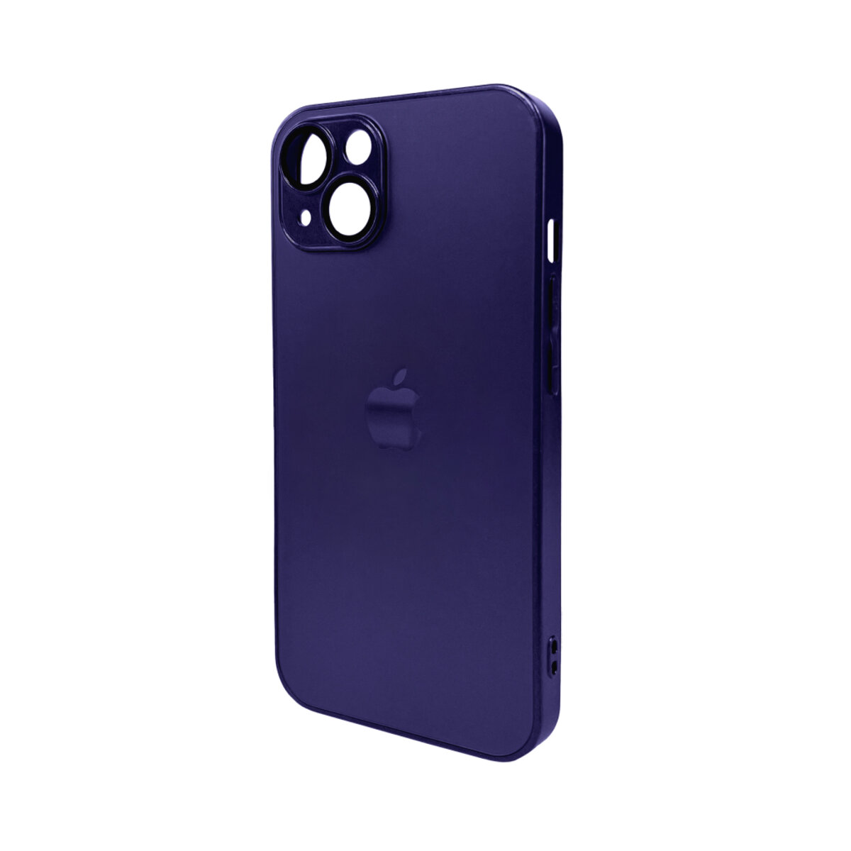 Чехол AG Glass Matt Frame Color Logo Full Camera Apple iPhone 12 | TPU+Glass (Фиолетовый) на картинке №1