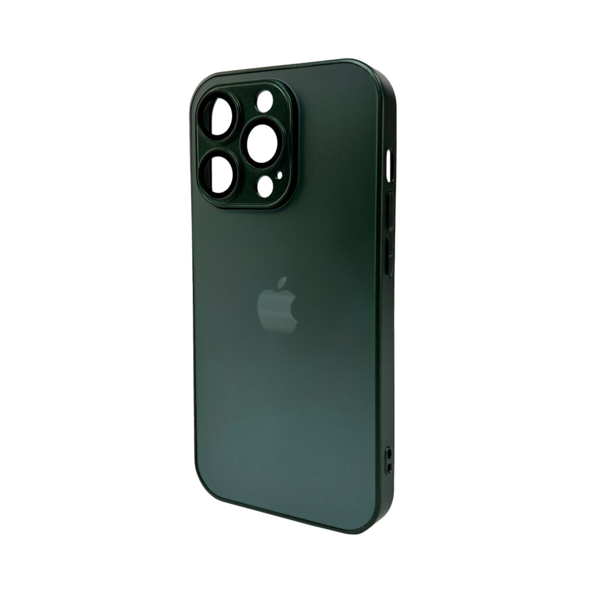 Чехол AG Glass Matt Frame Color Logo Full Camera Apple iPhone 15 Pro | TPU+Glass (Зелёный) на картинке №1