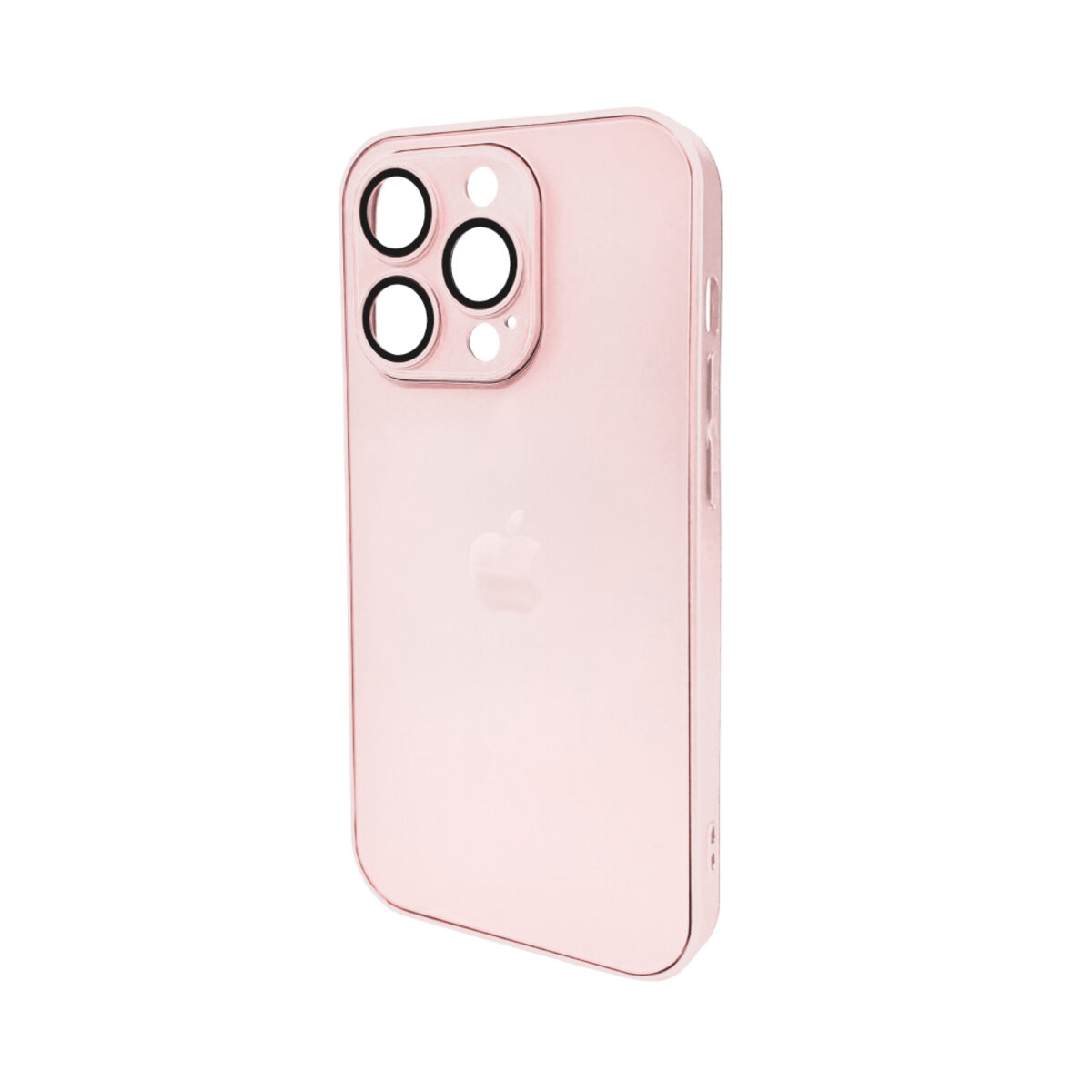 Чехол AG Glass Matt Frame Color Logo Full Camera Apple iPhone 15 Pro | TPU+Glass (Розовый) на картинке №1