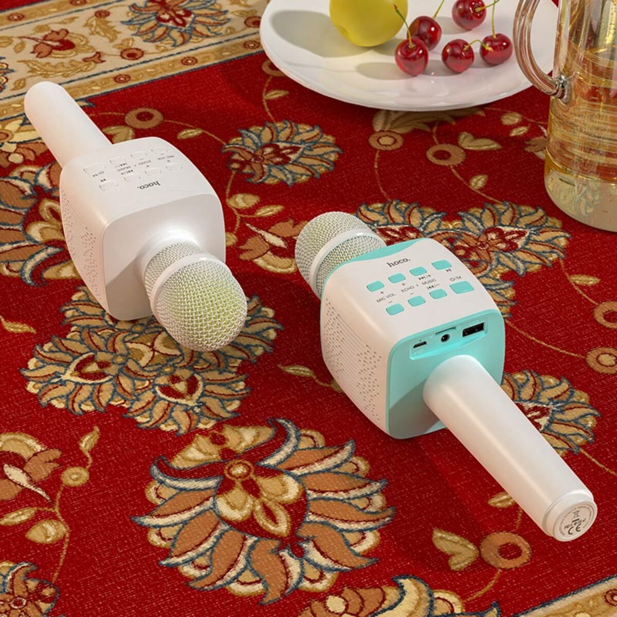 Портативна колонка HOCO BK5 Cantando karaoke microphone White (6931474742292) Фотографія №4 Портативна колонка HOCO BK5 Cantando karaoke microphone White (6931474742292) на малюнкі №4