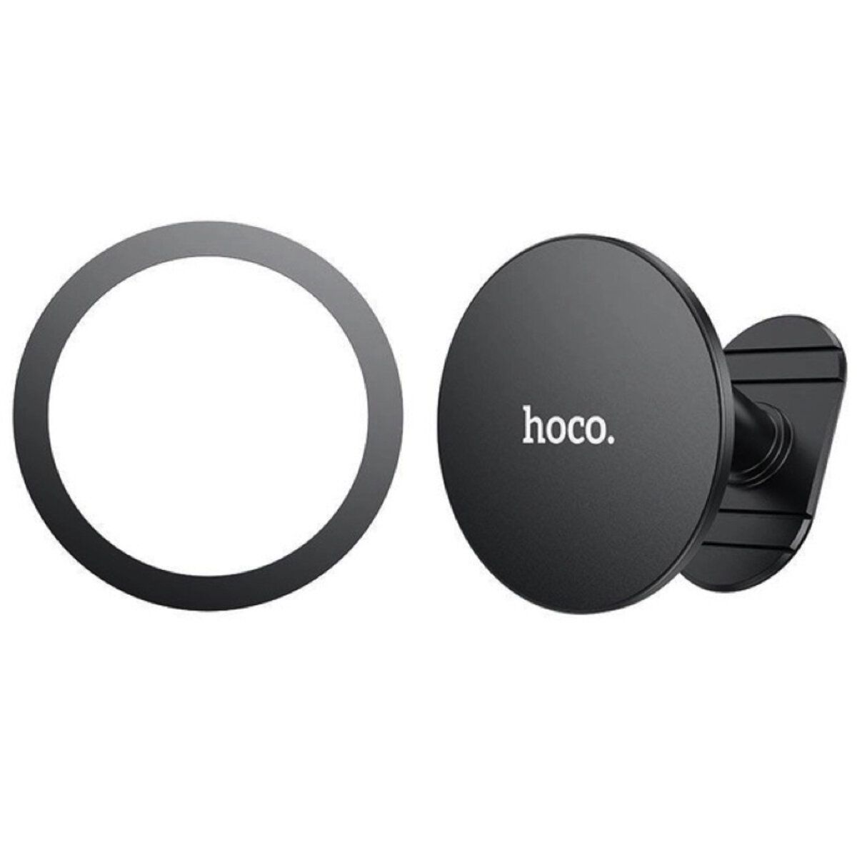 Автотримач для телефона HOCO H13 Fine jade ring magnetic car holder(center console) Black (6931474794512) на картинке №2