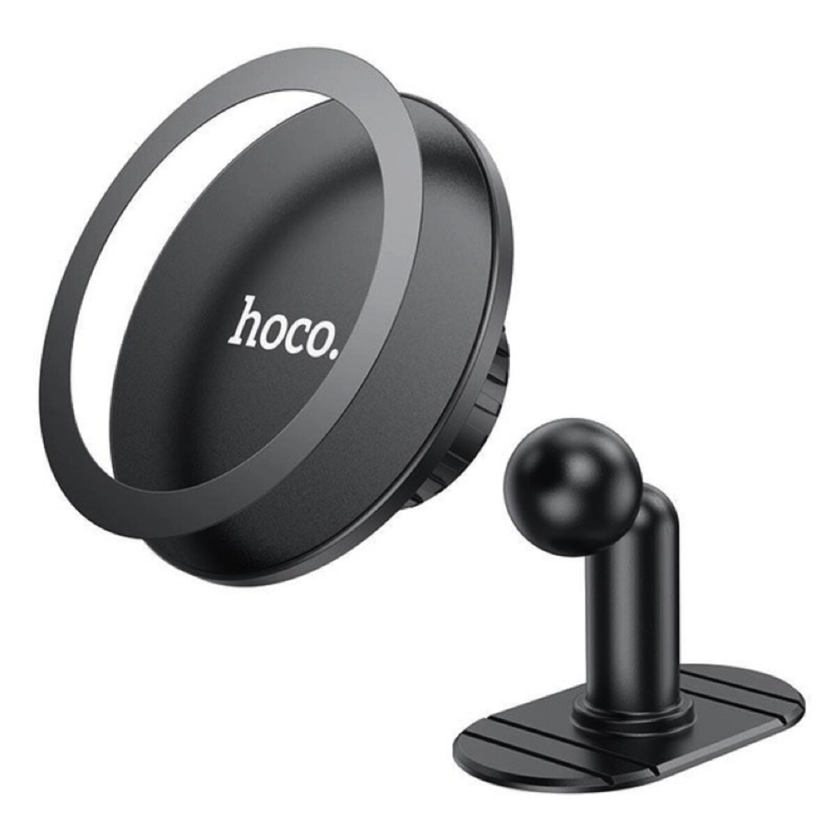Автотримач для телефона HOCO H13 Fine jade ring magnetic car holder(center console) Black (6931474794512) на картинке №5
