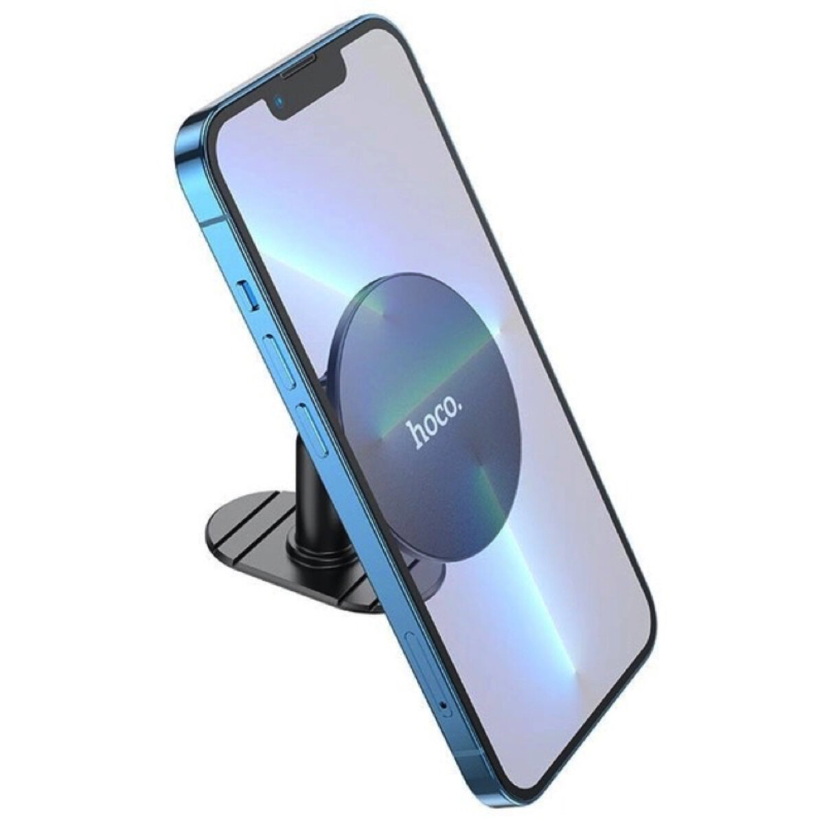 Автотримач для телефона HOCO H13 Fine jade ring magnetic car holder(center console) Black (6931474794512) на картинке №6