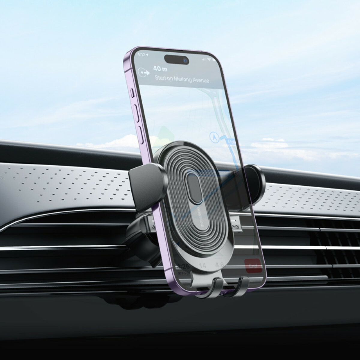 Тримач для мобільного BOROFONE BH84 Experience one-button car holder(air outlet) Black (BH84B) смотреть фото №7