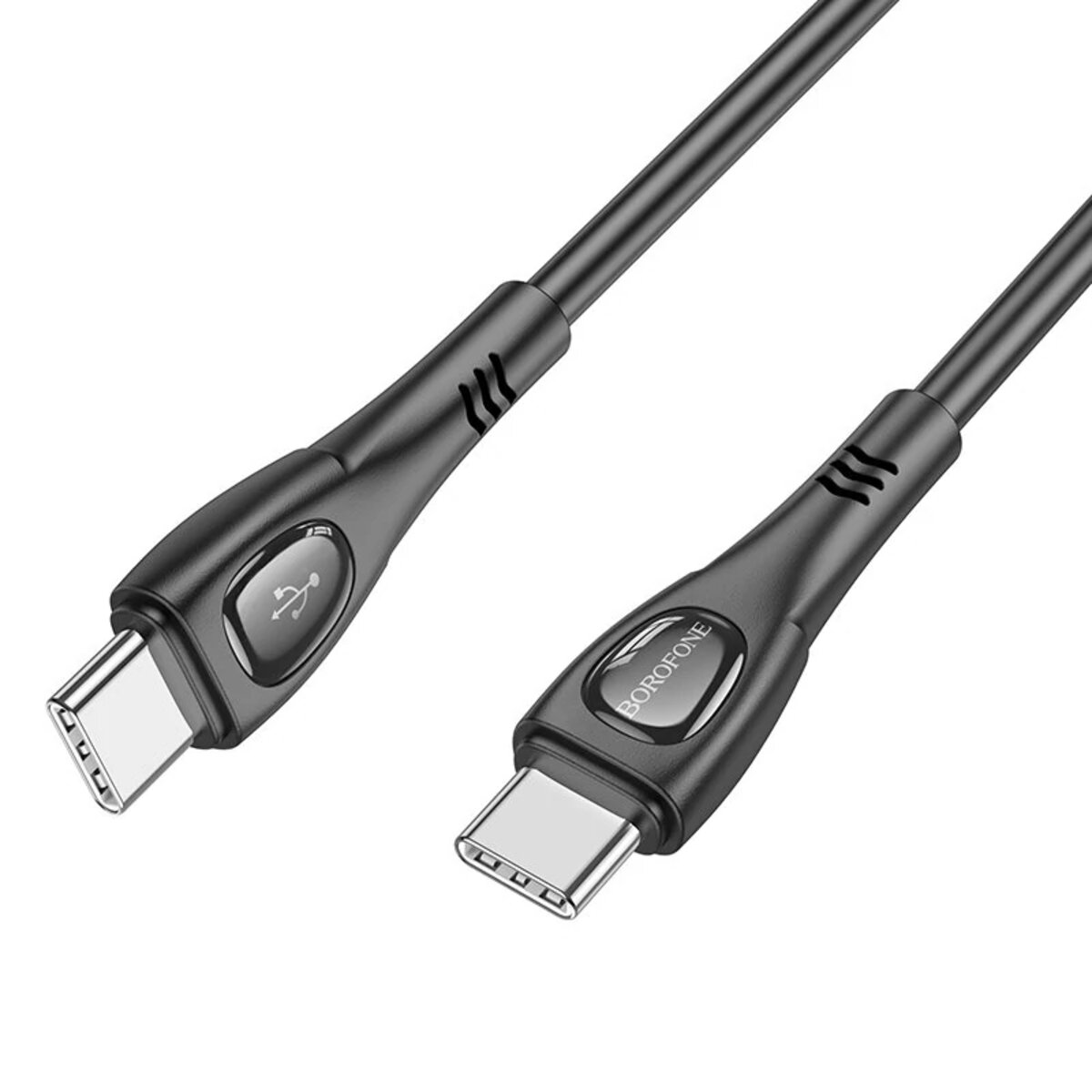 Кабель BOROFONE BX98 Type-C to Type-C Superior 60W charging data cable Black Фотографія №2 Кабель BOROFONE BX98 Type-C to Type-C Superior 60W charging data cable Black на малюнкі №2