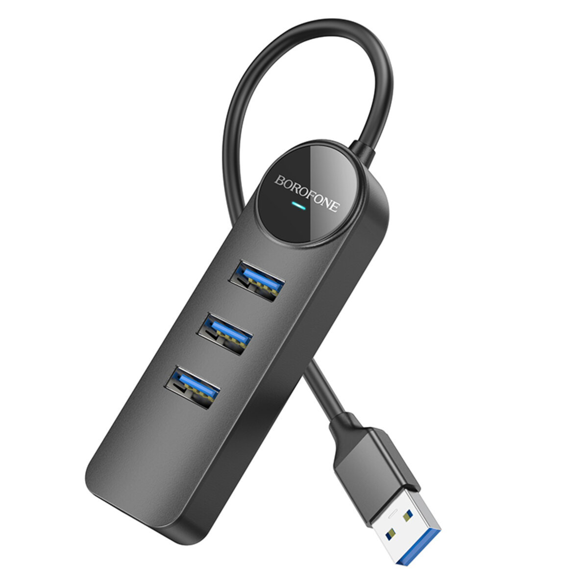 Адаптер Borofone DH6 Erudite 4-in-1 Gigabit Ethernet Adapter(USB to USB3.0*3+RJ45)(L=0.2M) Black Фотографія №6 Адаптер Borofone DH6 Erudite 4-in-1 Gigabit Ethernet Adapter(USB to USB3.0*3+RJ45)(L=0.2M) Black на малюнкі №6