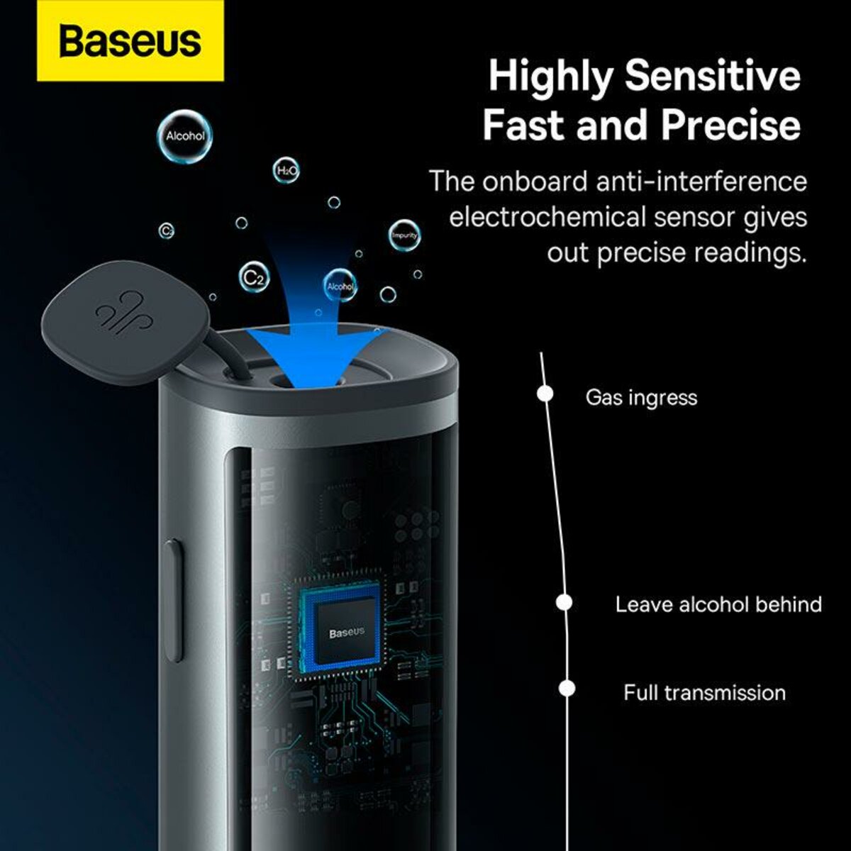 Алкотестер Baseus SafeJourney Pro Series Breathalyzer, Space Grey (CRCX060014) Фотографія №7 Алкотестер Baseus SafeJourney Pro Series Breathalyzer, Space Grey (CRCX060014) на малюнкі №7
