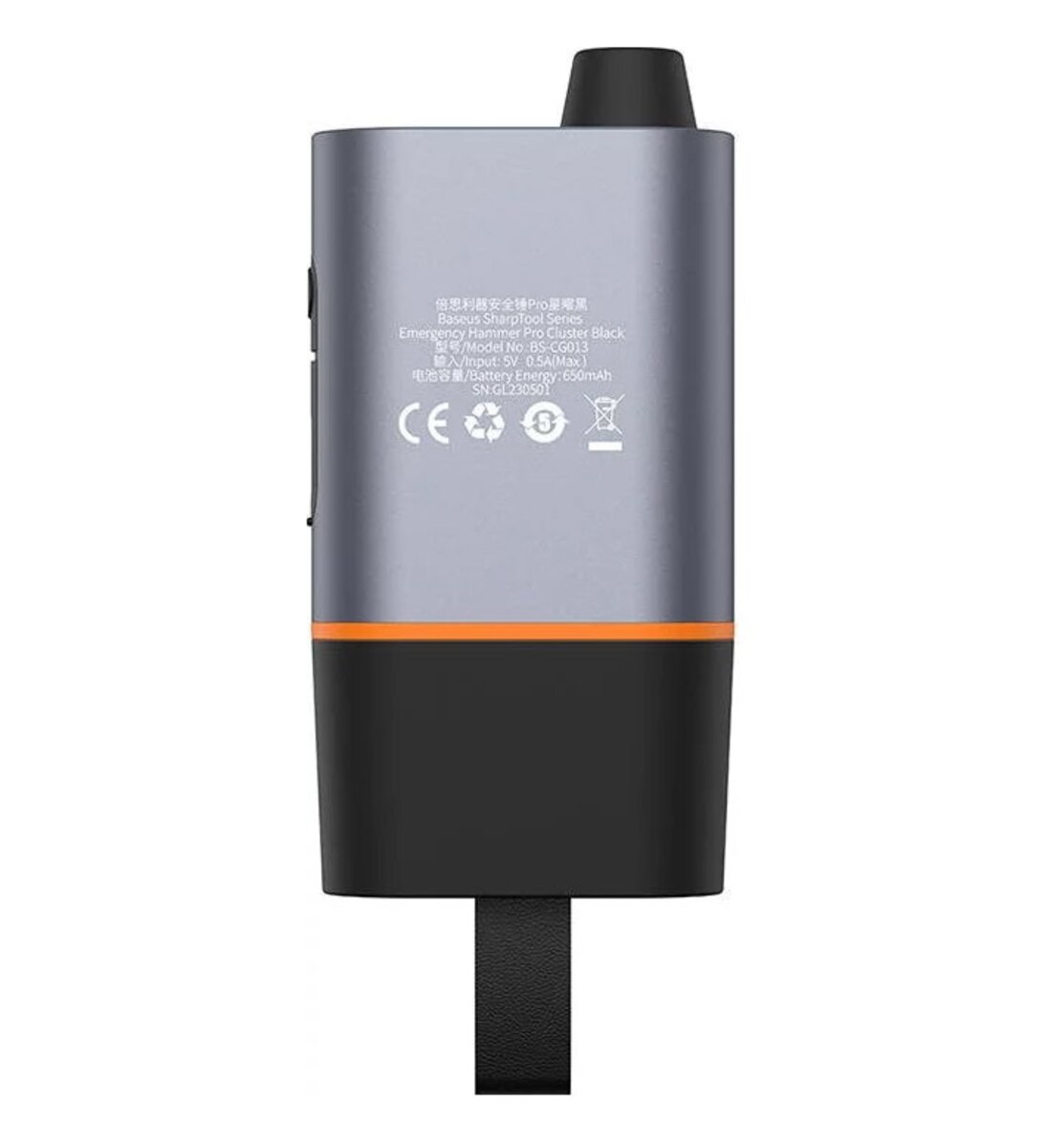 Автомобільний молоток Baseus Sharp Tool Safety Hammer (Window-breaking+Safety belt cutting） Dark gray (C10934401111-00) на картинке №5