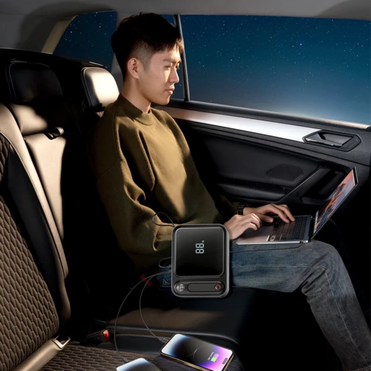 Автомобільний пуско-зарядний пристрій Baseus Super Energy Ultra Jump Starter 3000A Cluster Black (C00251400111-00) на картинке №8