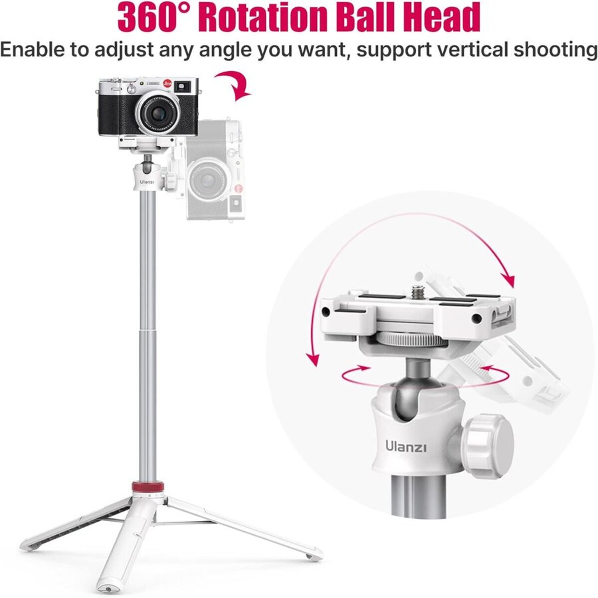 Штатив Ulanzi Vijim Multi-functional Mini Tripod White (UV-2503A MT-44 white) на малюнкі №5
