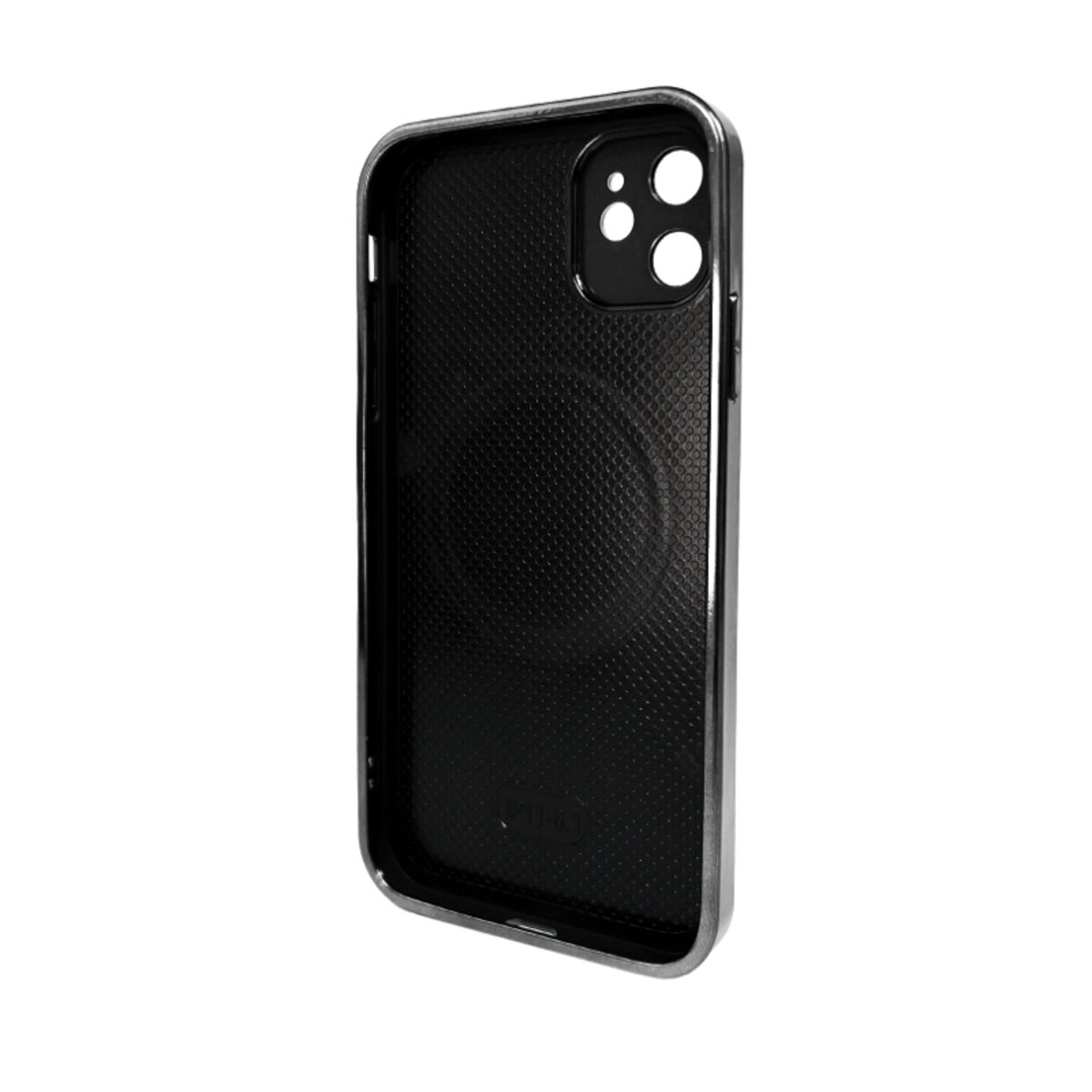 Чехол AG Glass Sapphire Frame MagSafe Logo Full Camera Apple iPhone 12 | TPU+Glass (Черный) на картинке №2