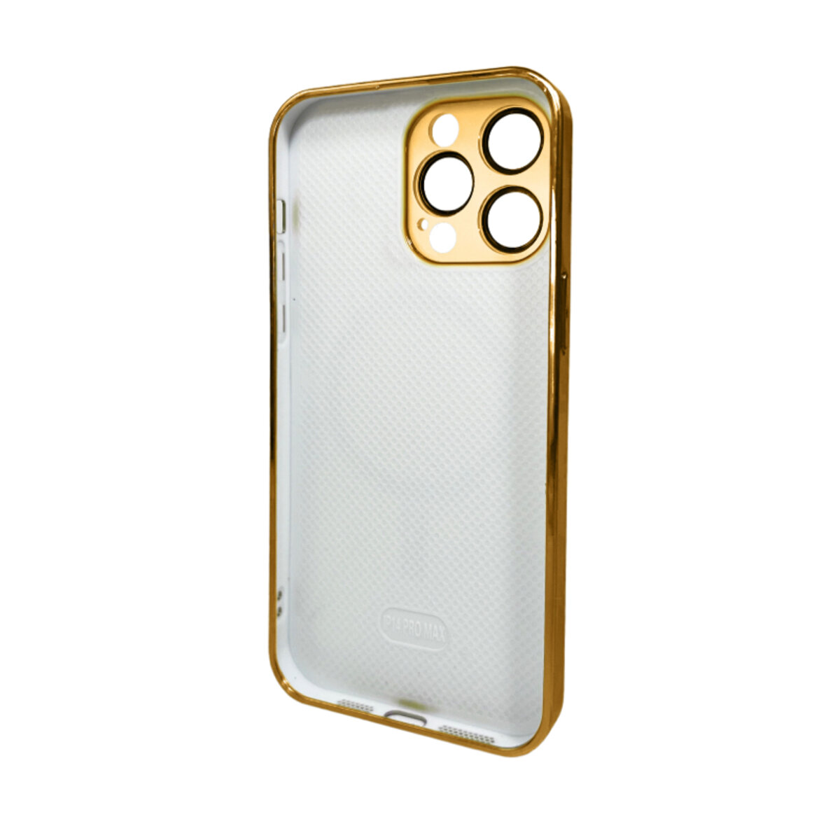 Чехол AG Glass Sapphire Frame MagSafe Logo Full Camera Apple iPhone 13 Pro Max | TPU+Glass (Золотистый) на картинке №2