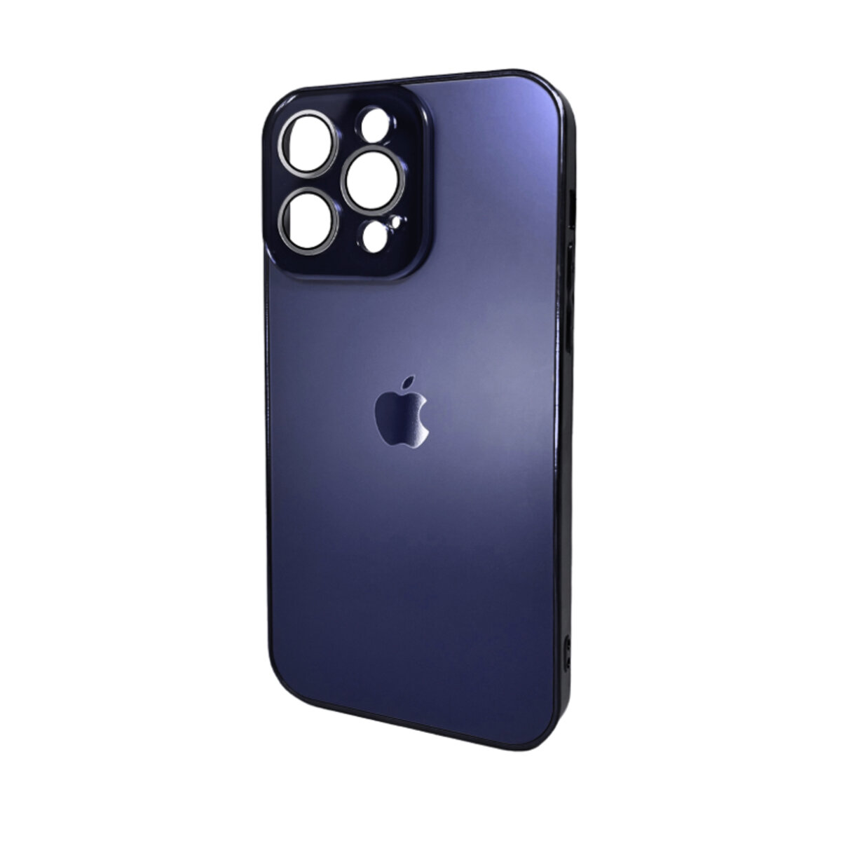 Чехол AG Glass Sapphire Frame MagSafe Logo Full Camera Apple iPhone 15 Pro | TPU+Glass (Фиолетовый) на картинке №1