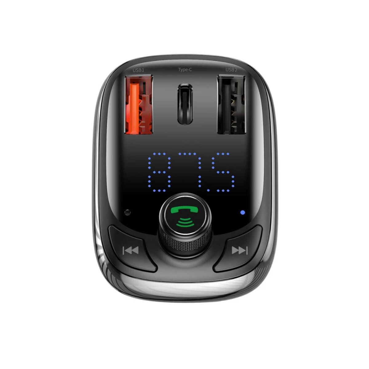 АЗП з FM-модулятором Baseus T Shaped S-13 Car Bluetooth MP3 Player (PPS Fast Charger Edition) Black (CCMT000101) на картинке №4