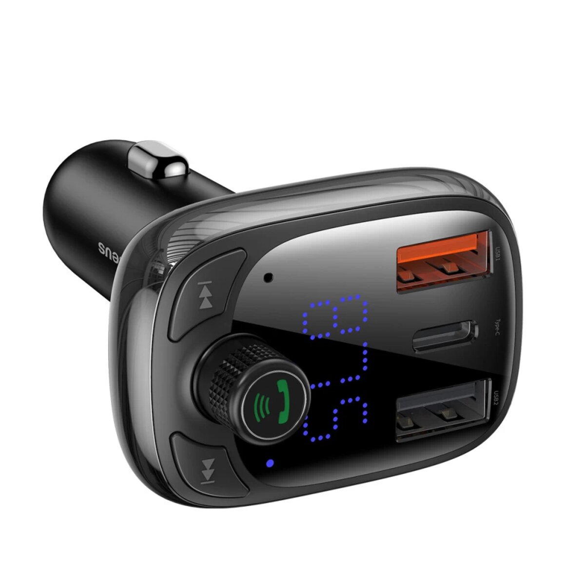 АЗП з FM-модулятором Baseus T Shaped S-13 Car Bluetooth MP3 Player (PPS Fast Charger Edition) Black (CCMT000101) на картинке №2