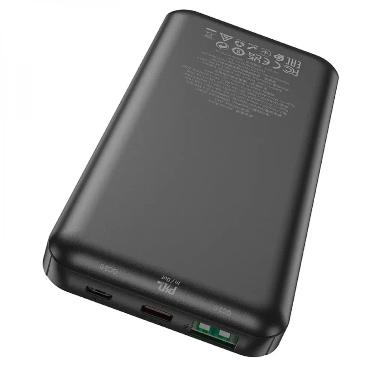 Зовнішній акумулятор HOCO J102 Cool figure PD20W+QC3.0 power bank(10000mAh) Black на малюнкі №4