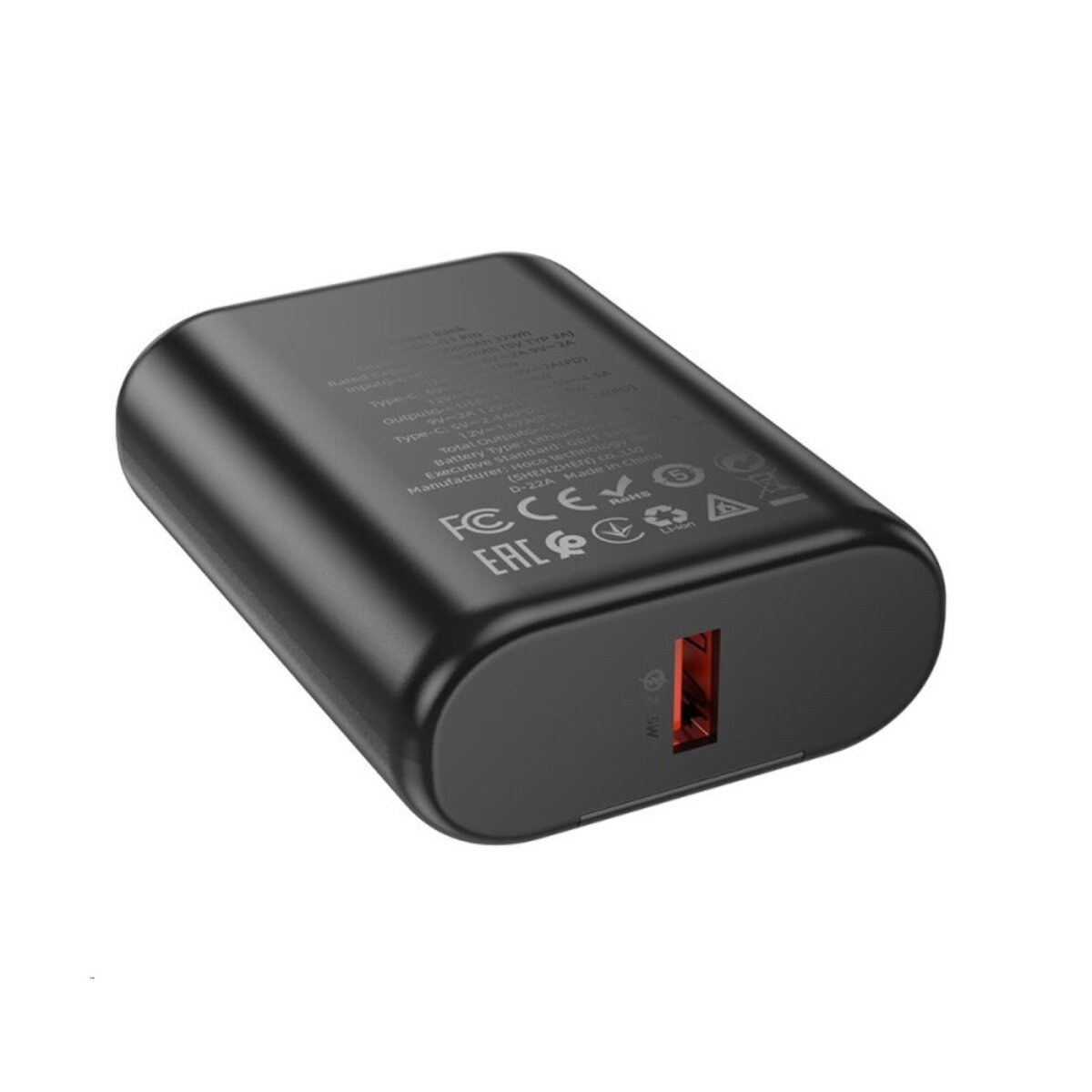 Зовнішній акумулятор HOCO Q3 Pro 22.5W+PD20W fully compatible power bank(10000mAh) Black на картинке №5