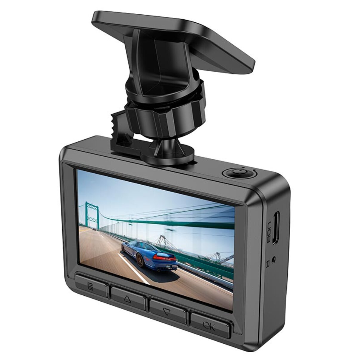Відеореєстратор HOCO DV3 Driving recorder with display(dual-channel) Black на малюнкі №3