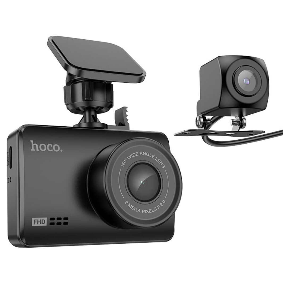 Відеореєстратор HOCO DV3 Driving recorder with display(dual-channel) Black на малюнкі №1