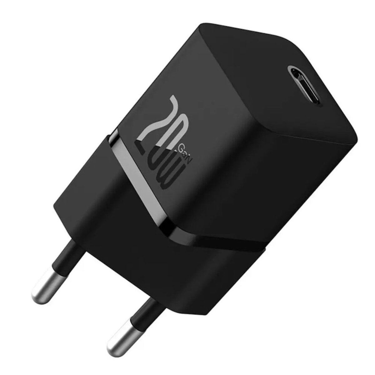 Мережевий зарядний пристрій Baseus GaN5 Fast Charger(mini) 1C 20W EU Black (CCGN050101) Фотографія №3 Мережевий зарядний пристрій Baseus GaN5 Fast Charger(mini) 1C 20W EU Black (CCGN050101) на малюнкі №3