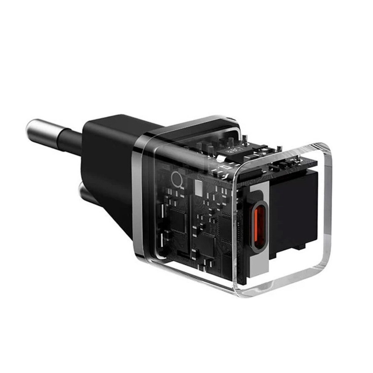Мережевий зарядний пристрій Baseus GaN5 Fast Charger(mini) 1C 20W EU Black (CCGN050101) Фотографія №5 Мережевий зарядний пристрій Baseus GaN5 Fast Charger(mini) 1C 20W EU Black (CCGN050101) на малюнкі №5