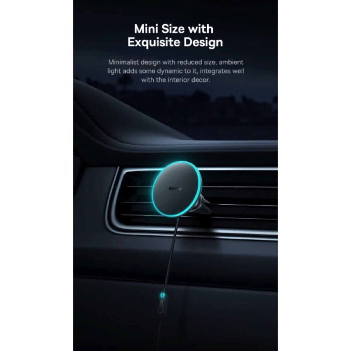 Автотримач для телефона з БЗП Basues CW01  Magnetic Wireless Charging Car Mount 40W Claw Edition Cluster Black на картинке №7