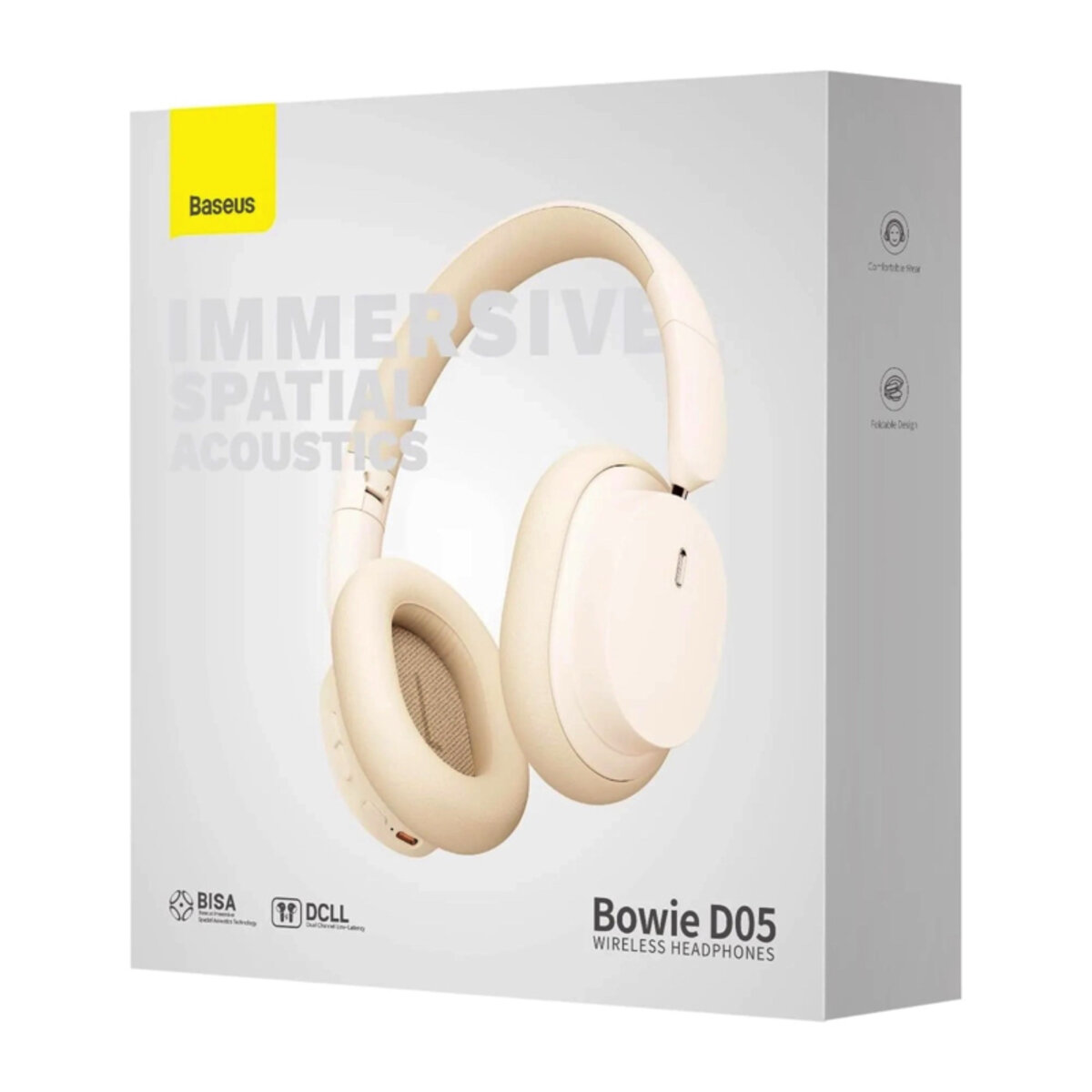 Бездротові навушники Baseus Bowie D05 Wireless Headphones Creamy-white Фотографія №6 Бездротові навушники Baseus Bowie D05 Wireless Headphones Creamy-white на малюнкі №6