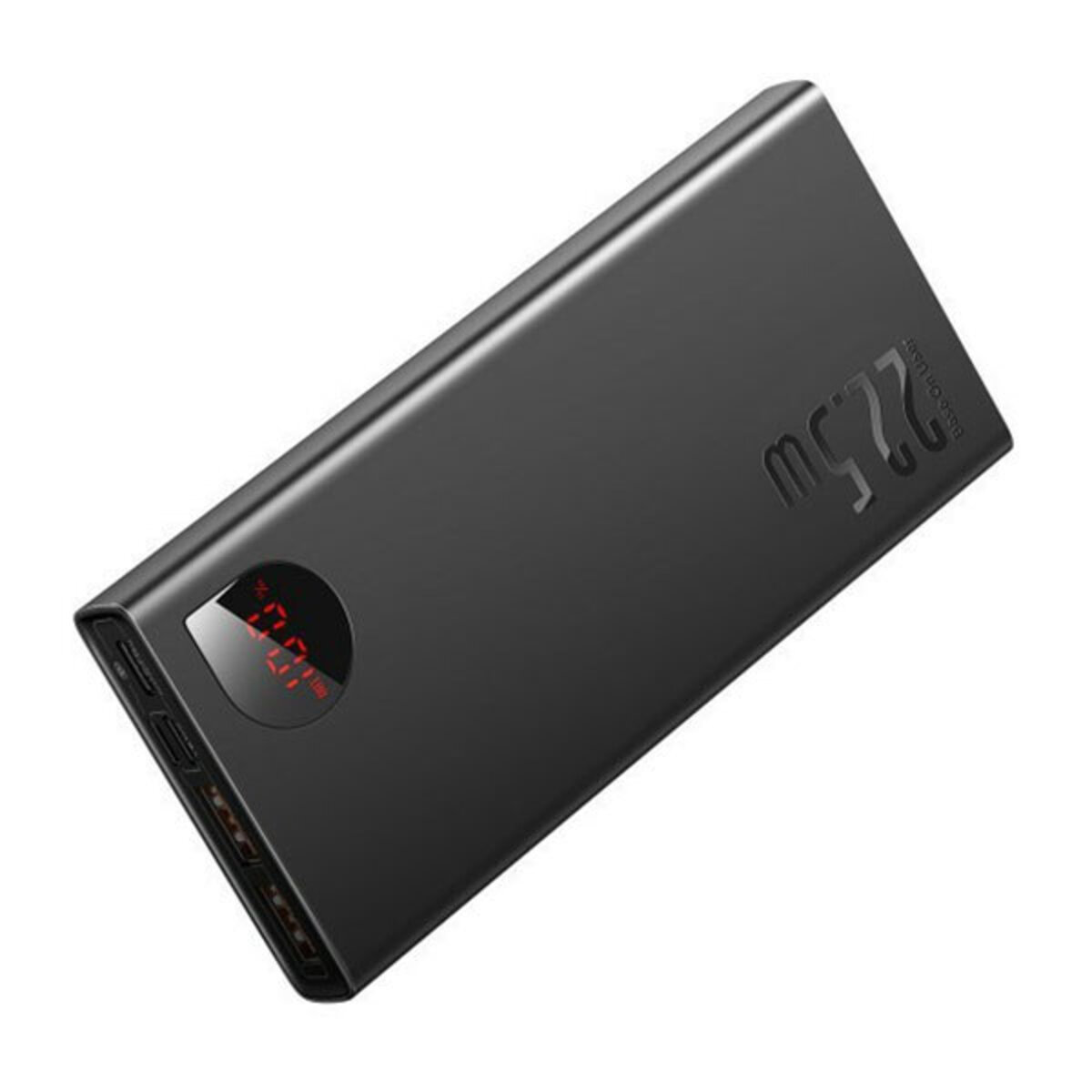 Зовнішній акумулятор Baseus Adaman Metal Digital Display Quick Charge Power Bank 10000mAh 22.5W Black на картинке №3