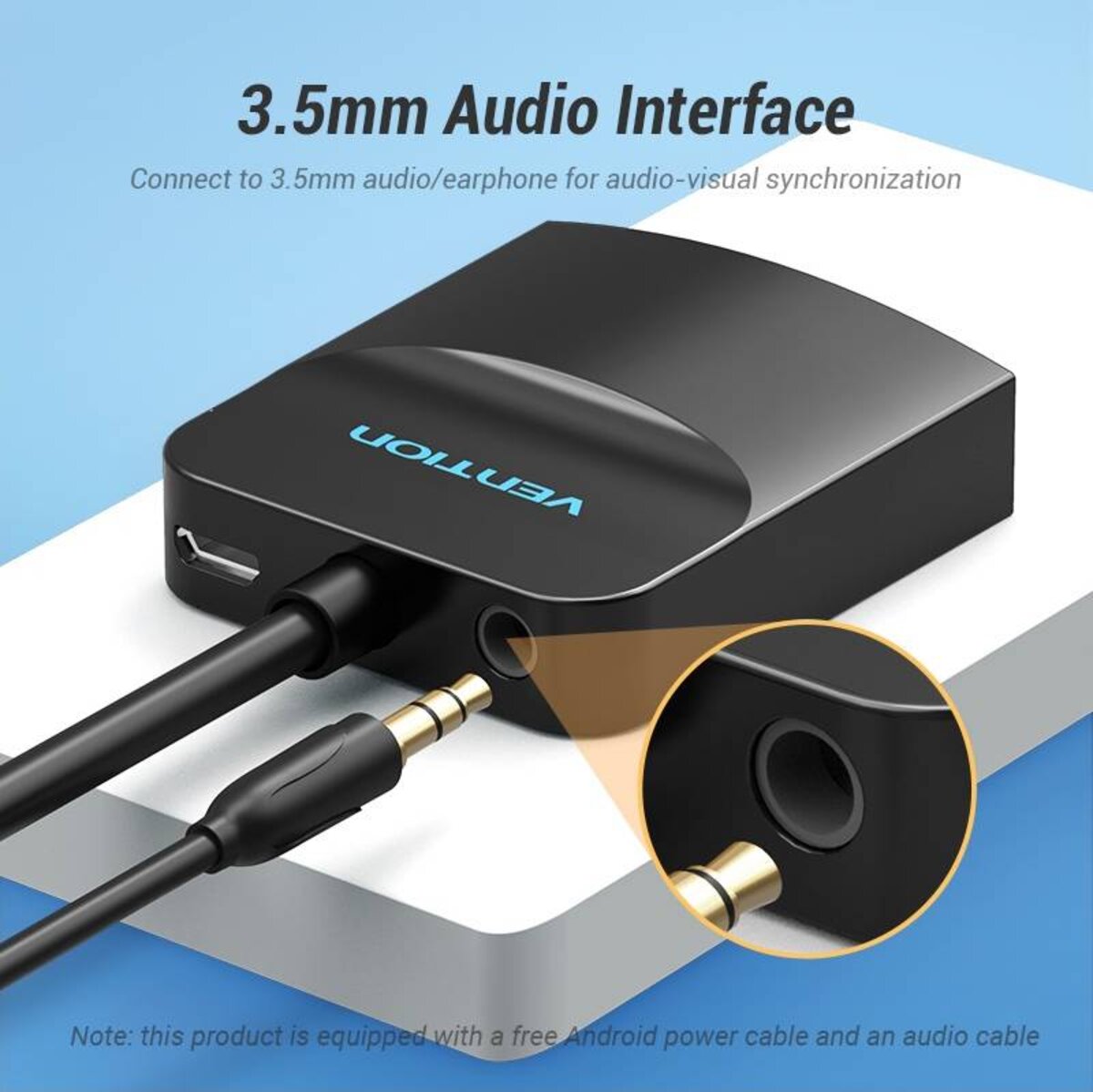 Адаптер Vention HDMI to VGA Converter with Female Micro USB and Audio Port 0.15M Black (42161) на картинке №2