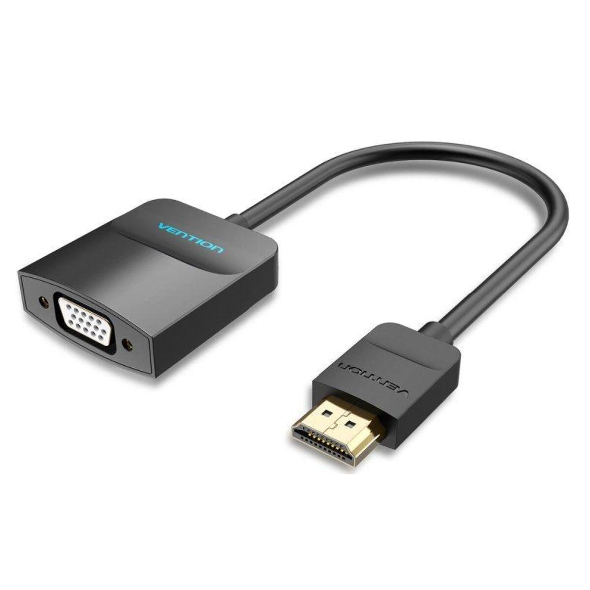 Адаптер Vention HDMI to VGA Converter with Female Micro USB and Audio Port 0.15M Black (42161) на картинке №1