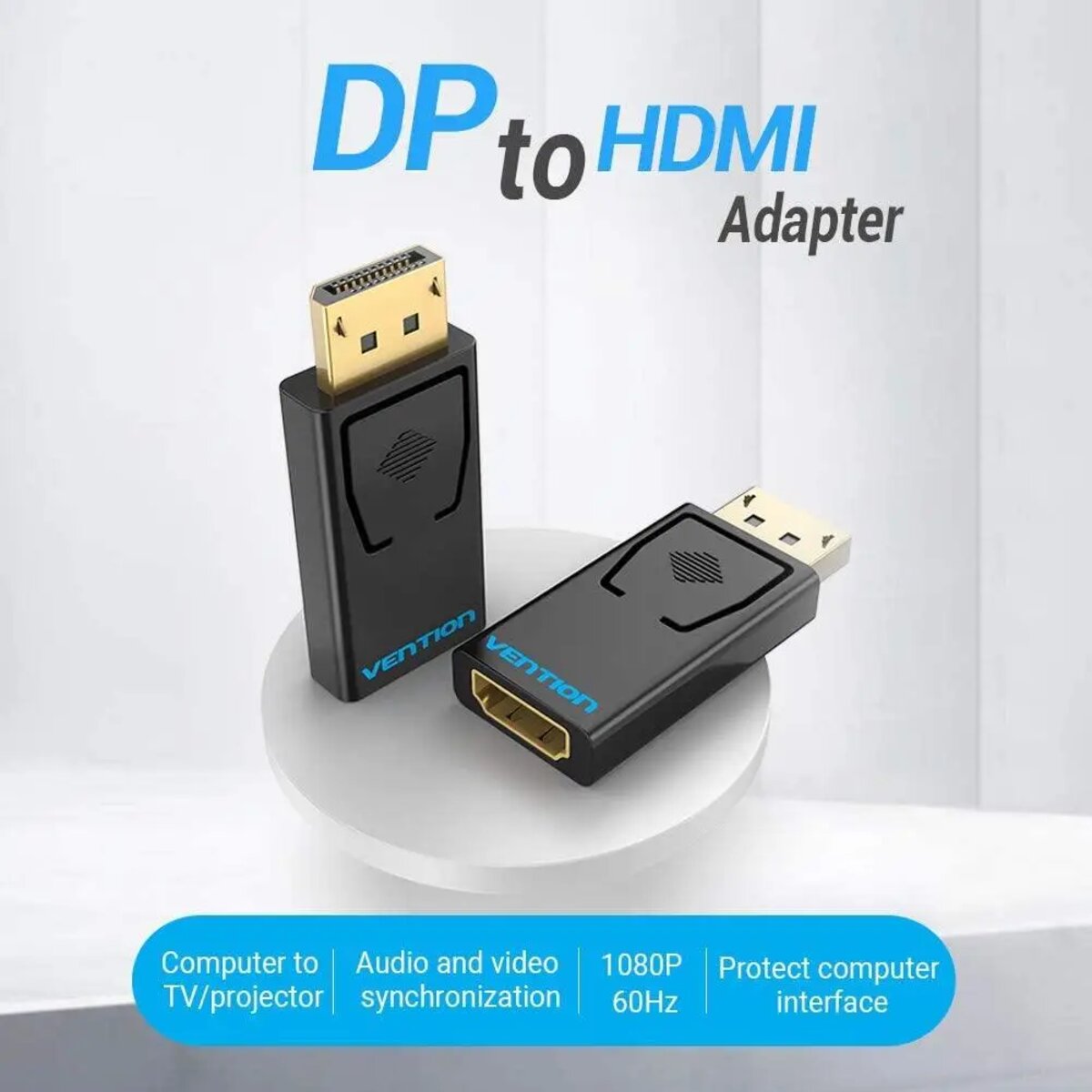 Адаптер Vention DP Male to HDMI Female Adapter Black (HBKB0) на малюнкі №4