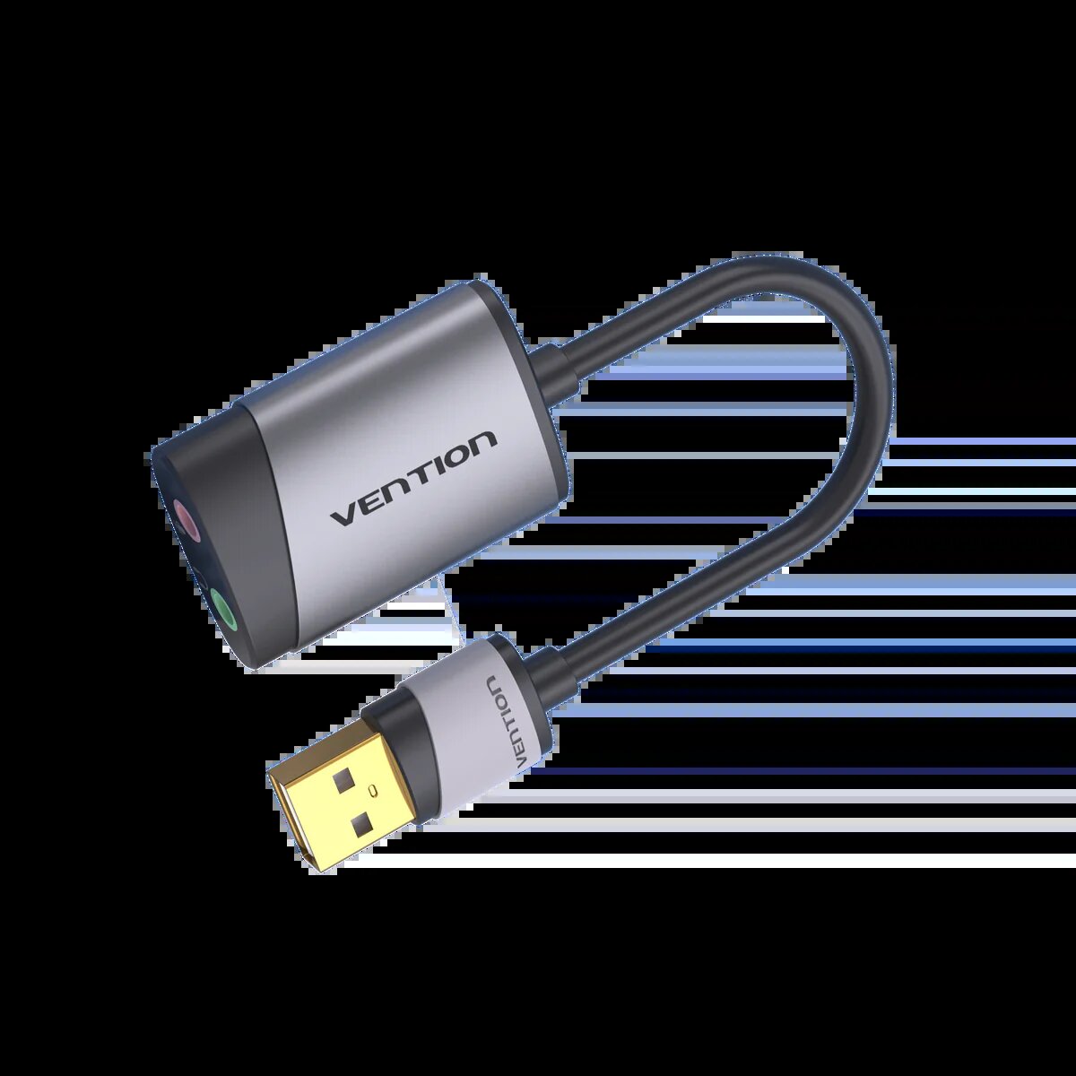Адаптер Vention USB External Sound Card 0.15M Gray Metal Type (CDKHB) Фотографія №2 Адаптер Vention USB External Sound Card 0.15M Gray Metal Type (CDKHB) на малюнкі №2