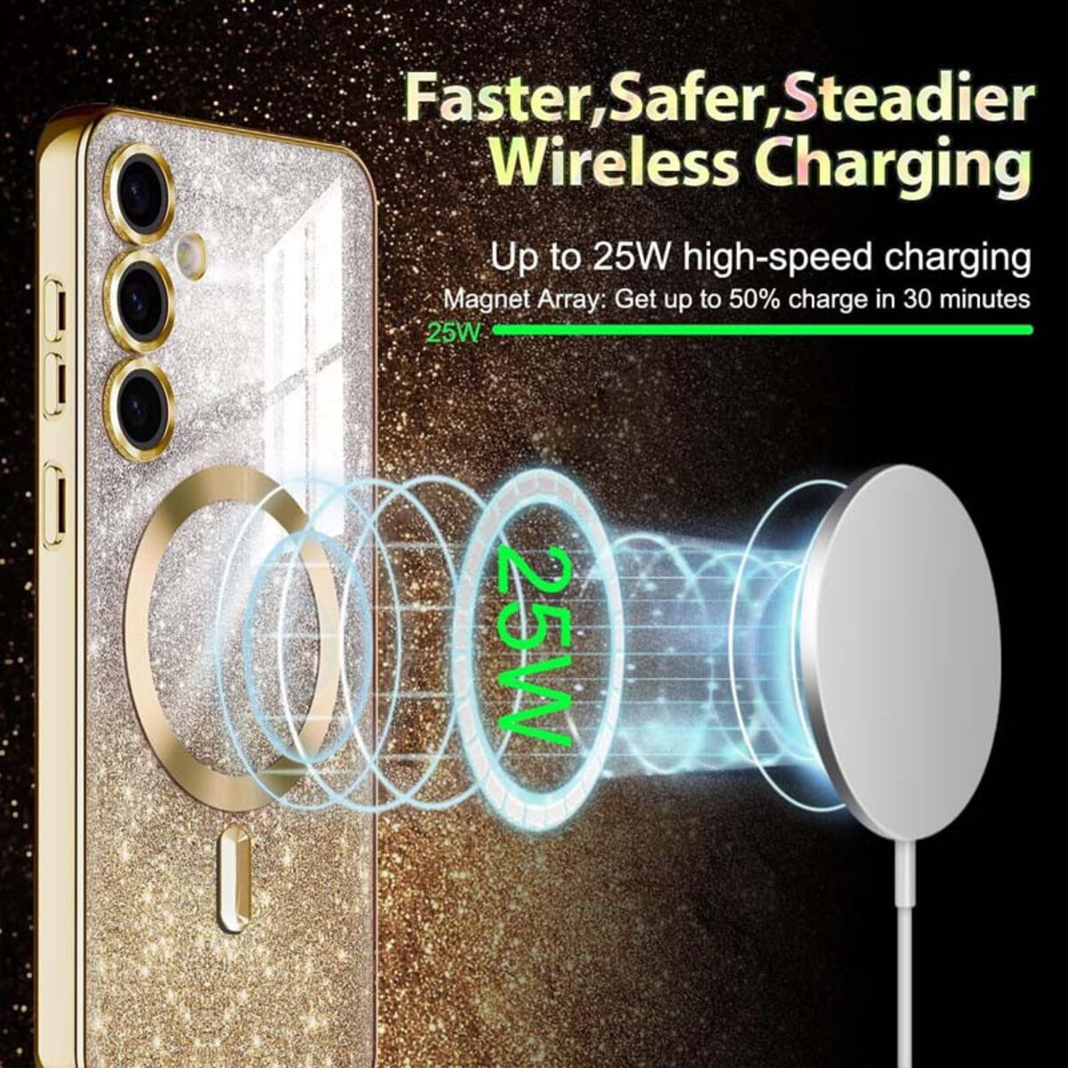 Чохол для смартфона Cosmic CD Shiny Magnetic for Samsung Galaxy S24 Plus Gold (CDSHIS24PGold) смотреть фото №4