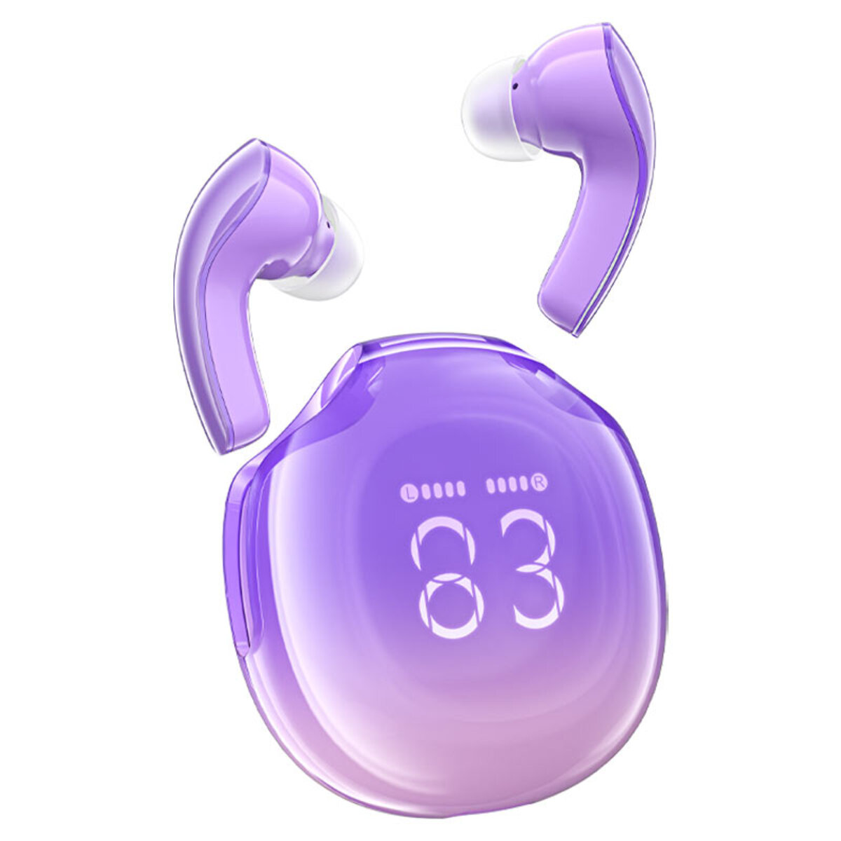 Бездротові навушники ACEFAST T9 Crystal (Air) color bluetooth earbuds Grape Purple на малюнкі №1