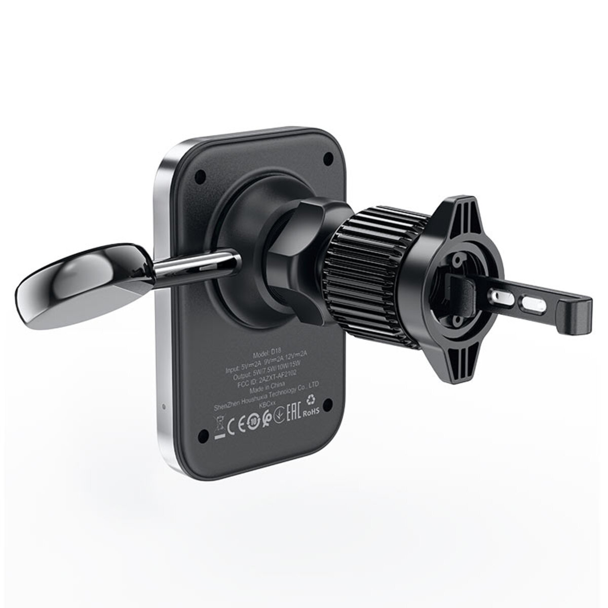 Автотримач для телефона з БЗП ACEFAST D18 in-car 2-in-1 magnetic wireless charging holder Black (6974316282761) на картинке №2