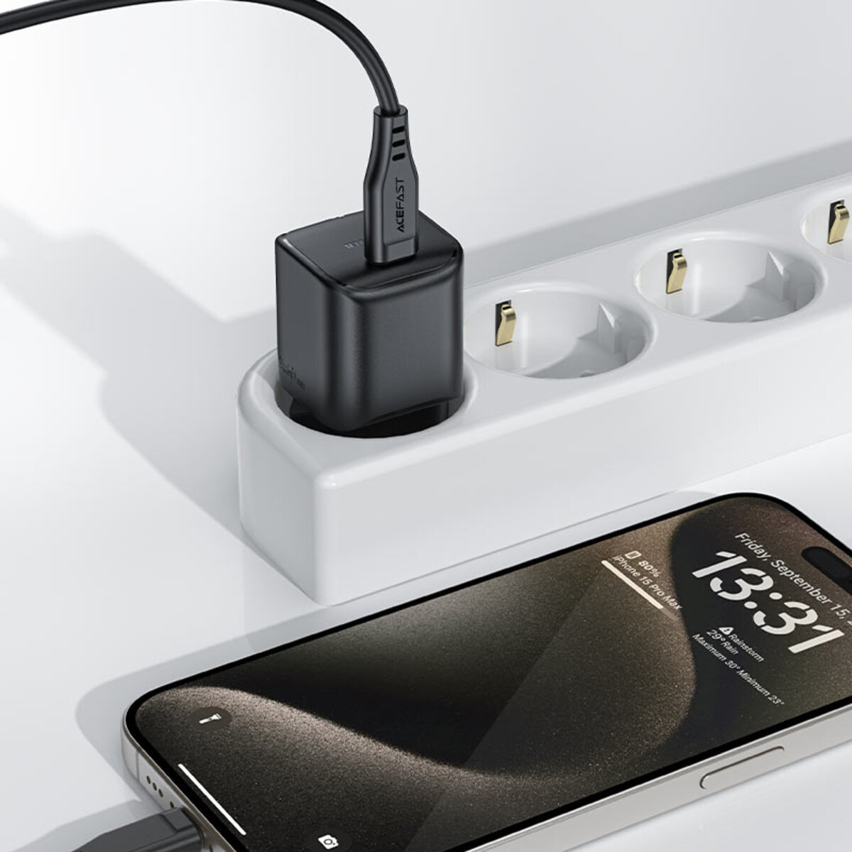 Мережевий зарядний пристрій ACEFAST A73 mini PD20W GaN USB-C charger Black на малюнкі №6