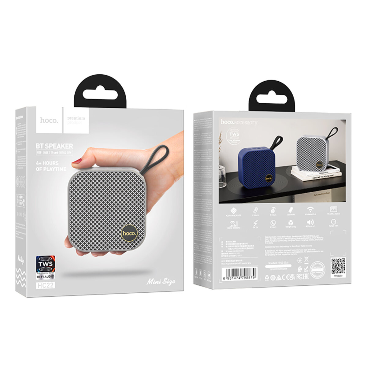 Портативна колонка HOCO HC22 Auspicious sports BT speaker Gray (6931474798879) смотреть фото №3