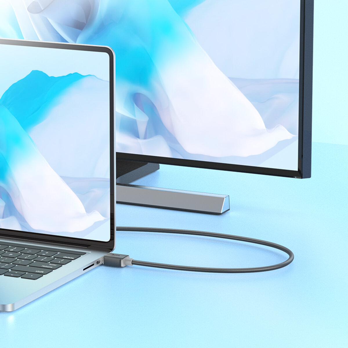 Кабель HOCO US08 HDTV 2.0 male-to-male 4K HD data cable(L=2M) Black (6931474799395) на картинке №7