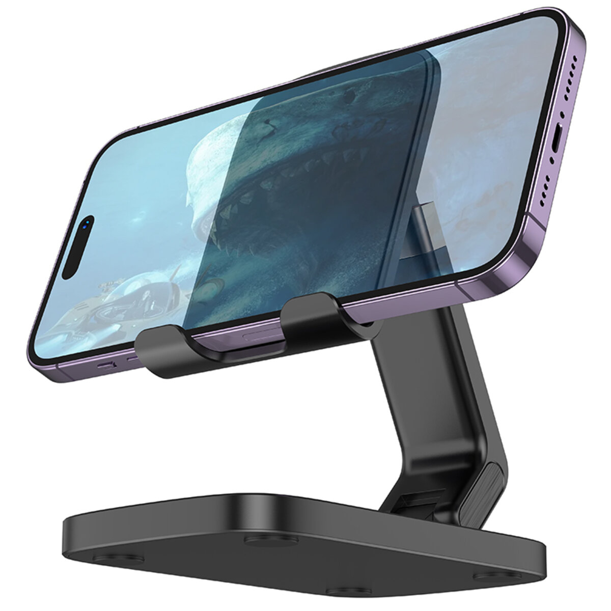 Тримач для телефона HD8 Blackfish folding desktop stand Black на малюнкі №3