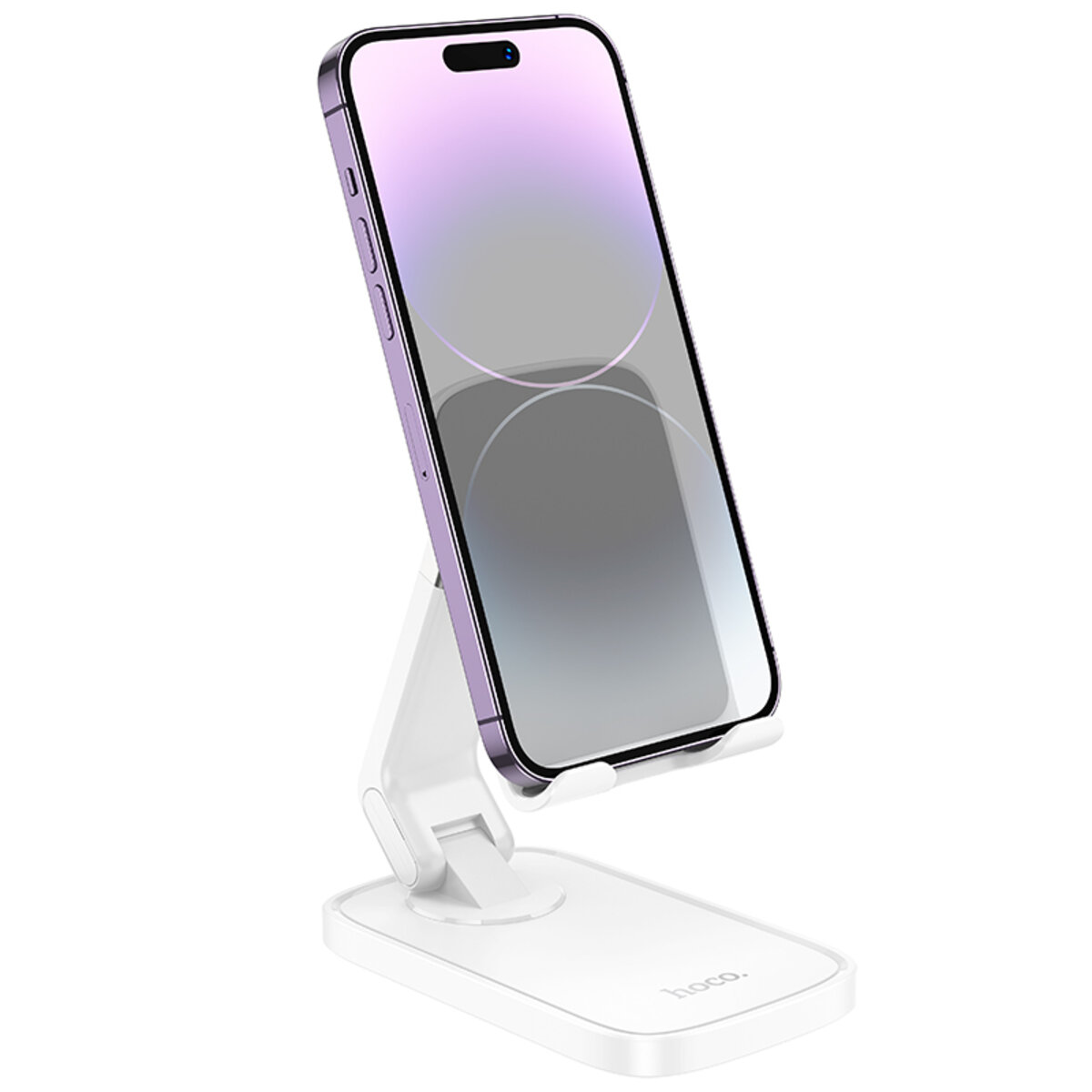 Тримач для телефона HOCO HD8 Blackfish folding desktop stand White Фотографія №2 Тримач для телефона HOCO HD8 Blackfish folding desktop stand White на малюнкі №2