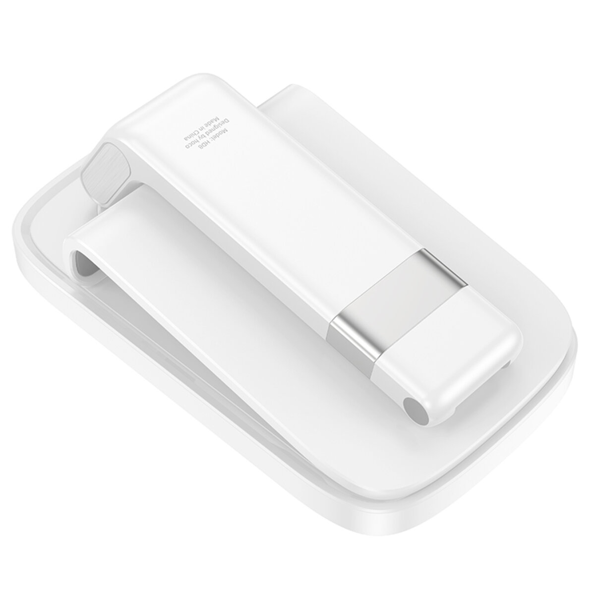 Тримач для телефона HOCO HD8 Blackfish folding desktop stand White Фотографія №3 Тримач для телефона HOCO HD8 Blackfish folding desktop stand White на малюнкі №3