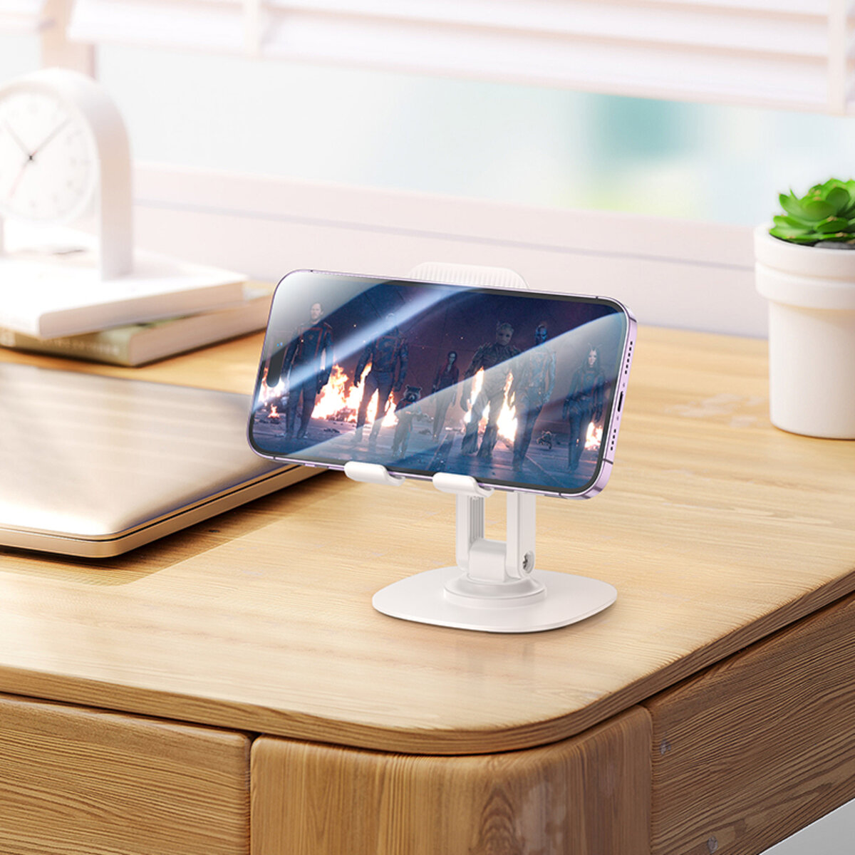 Тримач для телефона HD6 Winner dual-axis rotating desktop stand White Фотографія №4 Тримач для телефона HD6 Winner dual-axis rotating desktop stand White на малюнкі №4